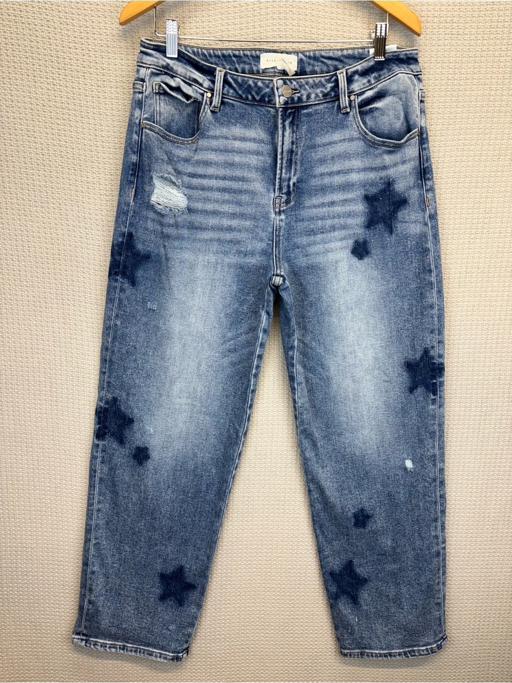 Risen Starlit Celeste Boyfriend High Waisted Jeans Women Sz 32 Boho Festival
